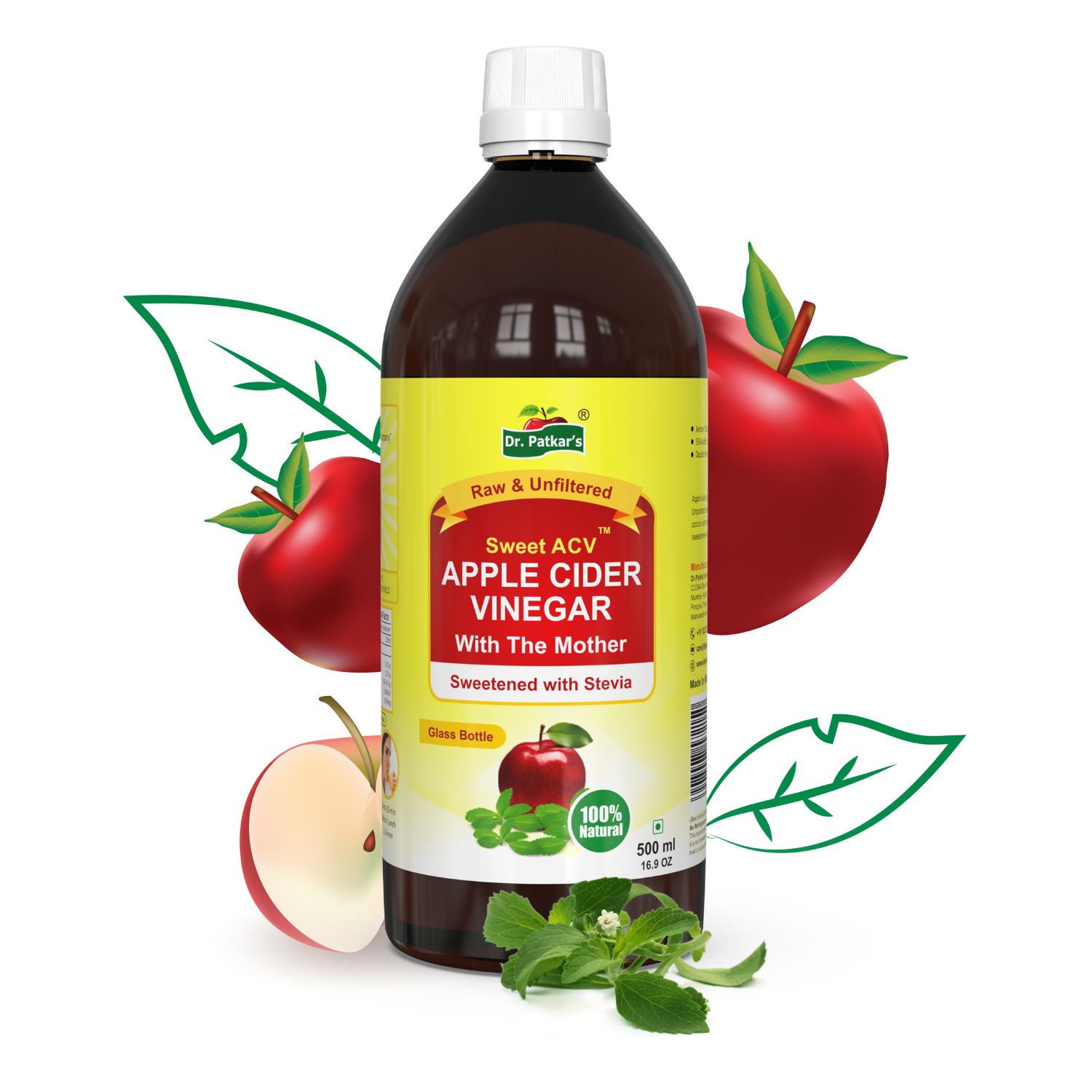 Dr. Patkar's Sweet-Stevia Apple Cider Vinegar 500ml